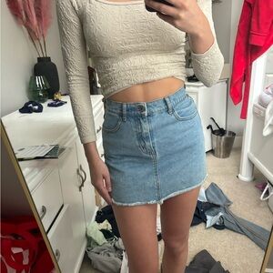 Vintage Brandy Light Wash Denim Mini Skirt